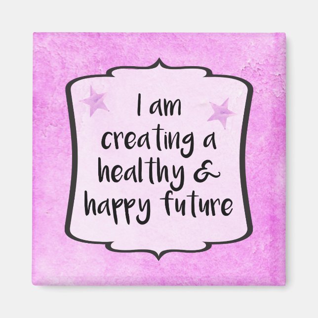 Rosa Diet Fitness WeightLoss Success Quote Magnet (Framsidan)