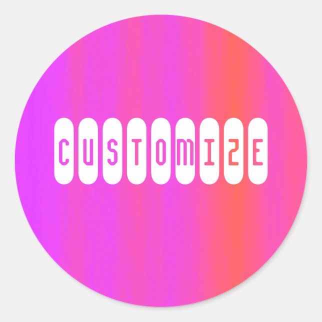 Rosa Dimma - mall Runt Klistermärke (Framsida)