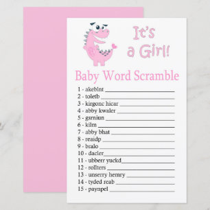 Rosa Dinosaur Baby ord-lerspel