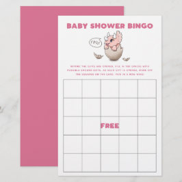 Rosa Dinosaur Baby Shower Bingo Game