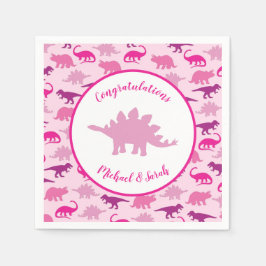 Rosa Dinosaur Baby Shower Pappersservett