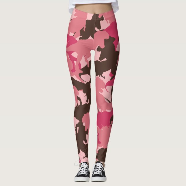 Rosa Dinosaur Camouflage Leggings (Framsida)