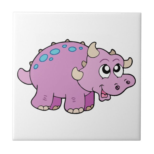 Rosa Dinosaur Child's Decorative Tile Kakelplatta (Framsidan)