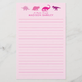 Rosa Dinosaur Cute Barn Dino Brevpapper