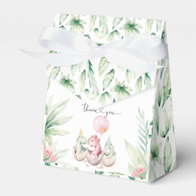 Rosa dinosaur förmånslåda presentaskar (Framsidan Sidan)