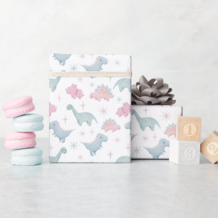 Rosa Dinosaur Mönster Presentpapper