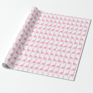 Rosa Dinosaur som slår in papper Presentpapper