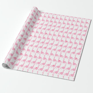 Rosa Dinosaur som slår in papper Presentpapper
