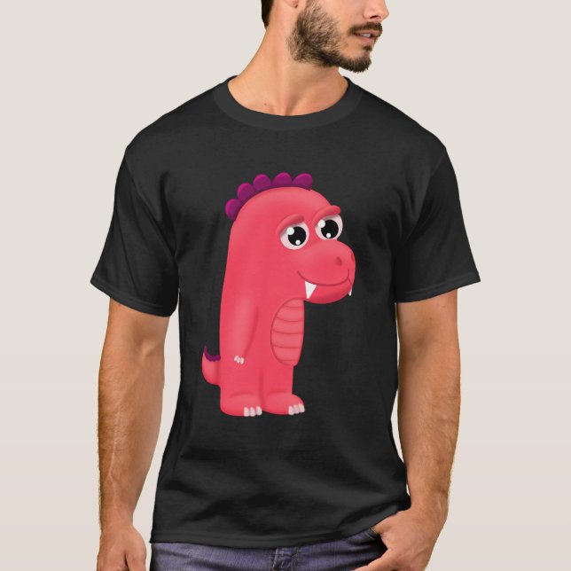 Rosa Dinosaur T Shirt (Framsida)