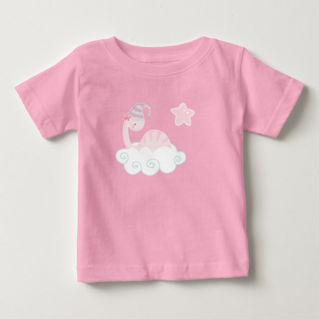 Rosa Dinosaur T Shirt (Framsida)