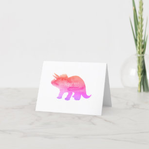 Rosa Dinosaur Triceratops Tack Kort