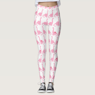Rosa Dinosaurdamasker Leggings