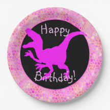 Rosa dinosaurhud Glad födelsedag!
