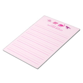Rosa Dinosaurs Cute Barn Dino Stationary Antecknin Anteckningsblock