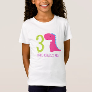 Rosa Dinosaurs för flicka för T Shirt