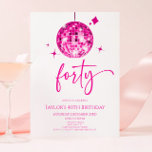 Rosa Disco Boll 40:e födelsedagen Party Inbjudningar<br><div class="desc">Det här är en Rosa Disco Boll 40:e födelsedagsinbjudan!</div>