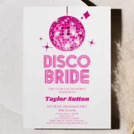 Rosa Disco Boll Disco Bride Möhippa Inbjudningar