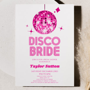 Rosa Disco Boll Disco Bride Möhippa Inbjudningar