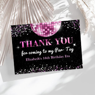 Rosa Disco Boll Eras Birthday Tack Kort