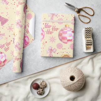 Rosa Disco Boll Julpapper