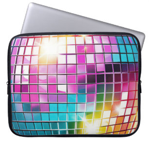 Rosa Disco Boll Mönster Laptop Fodral