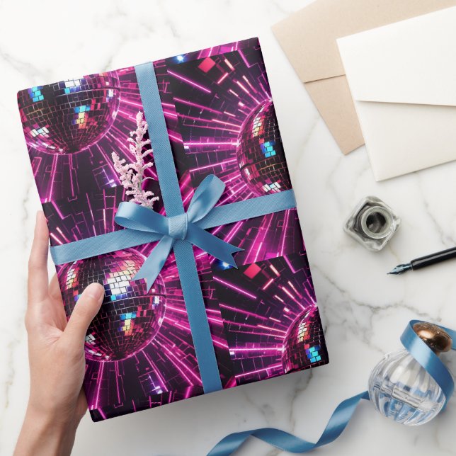 Rosa Disco Boll Presentpapper (Gifting)