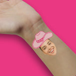 Rosa Disco Cowgirl Anpassade Bride Ansikte Hand Klistermärken<br><div class="desc">Få redo att sparka av sista rodeo-bachelorette-festen med vår Rosa Disco Cowgirl Personlig Bride Ansikte Hand Sticker. Perfekt för att lägga till en roligt, personlig vid dina bachelorette-dekorationer. Den här klistermärket har en bruds ansikte med en rosa cowboyhatt som kan användas som tillfällig tatuering. Anpassa den så att du skapar...</div>