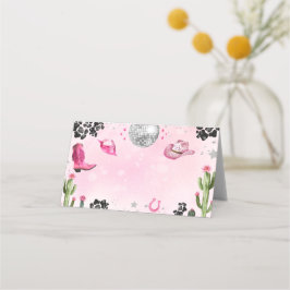 Rosa Disco Cowgirl Food Label Placeringskort