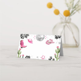 Rosa Disco Cowgirl Food Label Placeringskort