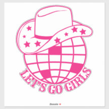 Rosa Disco Cowgirl Låt oss Go Girls