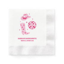 Rosa disco-cowgirl möhippa papper servett