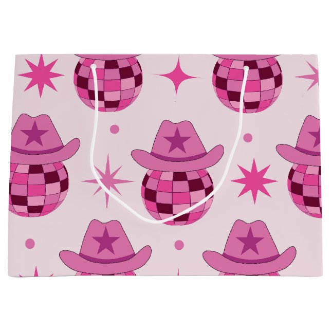 Rosa disco cowgirl mössa mönster med stjärnor  (Framsidan)