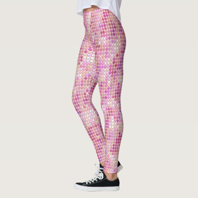 Rosa Disco Dots Leggings (Vänster)