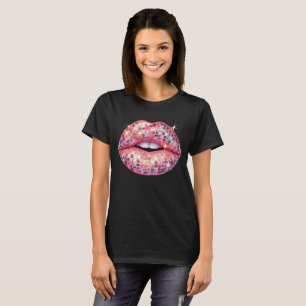 Rosa disco Läppar T Shirt