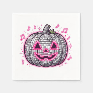 Rosa Disco Pumpa Halloweenfest Tallrik Pappersservett