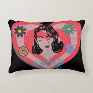 Rosa Distress Retro Stanna hemma i Mamman Prydnadskudde