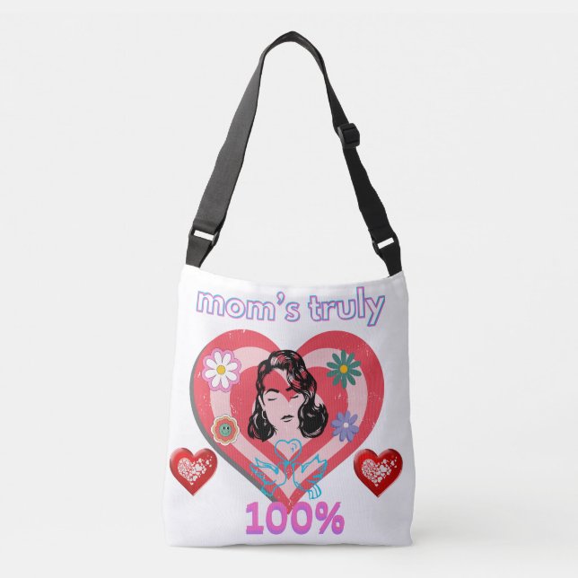 Rosa Distress Retro Stanna hemma Mamma mormor Axelväska (Framsida)
