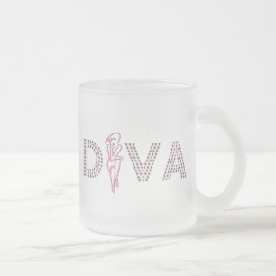 Rosa Diva Frostad Glasmugg