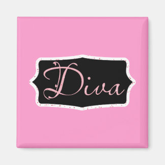 Rosa Diva Ord Art - Anpassad Magnet