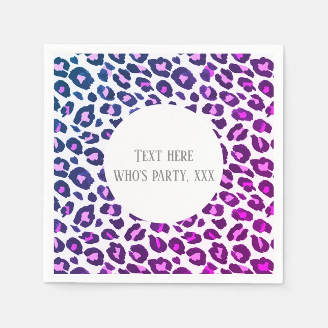 rosa djur, leopard, cheetah pappersservett (Framsidan)