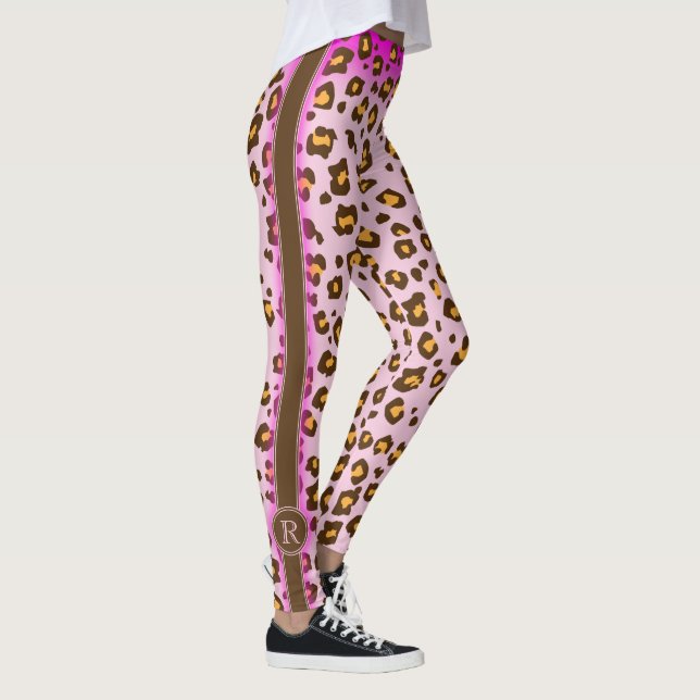 Rosa djur mönsterdamasker för Leopard Leggings (Höger)