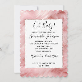 Rosa djurfell i rosa nyans inbjudningar