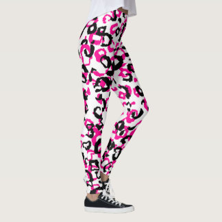 Rosa Djurutskrift Leggings