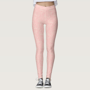 Rosa Djurutskrift Rand Leggings