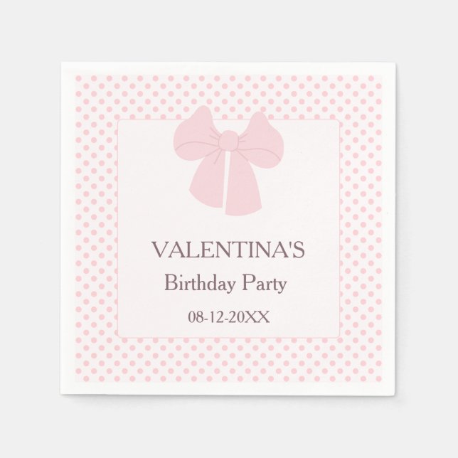 Rosa dockor och rosa buggflickor födelsedag pappersservett (Framsidan)