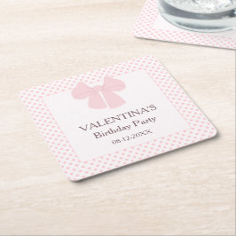 Rosa dockor och rosa buggflickor födelsedag underlägg papper kvadrat