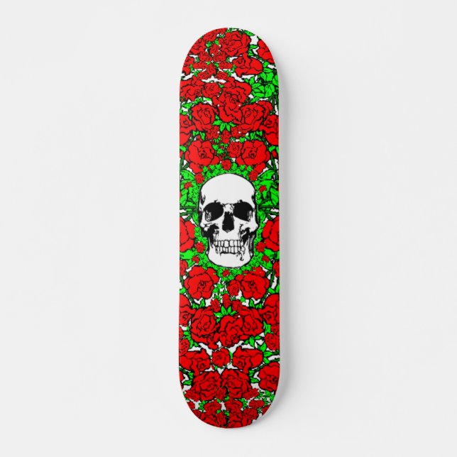 Rosa Dödskalle Skateboard (Framsida)