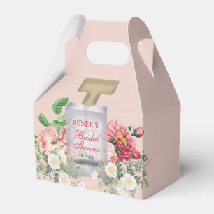 Rosa doftflaska Bröllopsdusch Floral  Presentaskar