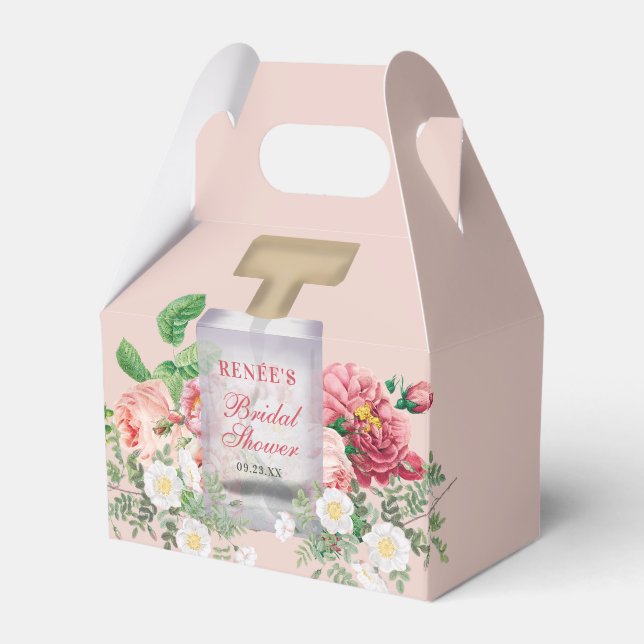 Rosa doftflaska Bröllopsdusch Floral  Presentaskar (Framsidan Sidan)