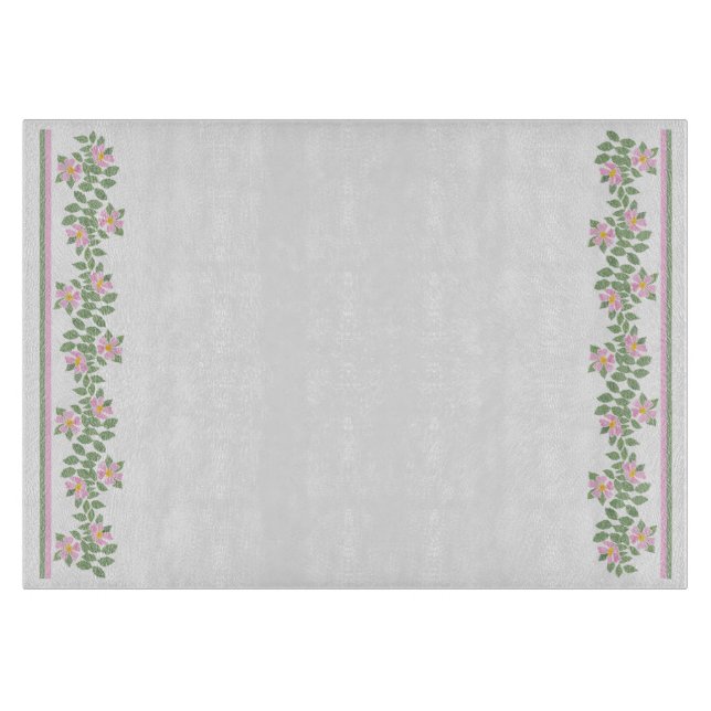 Rosa Dogrose Mönster: Glasspinnskivor (Framsidan)